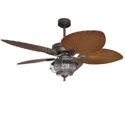 Ventilador de teto à prova de água de 52 polegadas com luz 5 lâminas ABS Ventilador de teto à prova de tempo