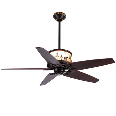 Cinco lâminas Ventiladores americanos de tecto de 52 polegadas Fandelier para quartos