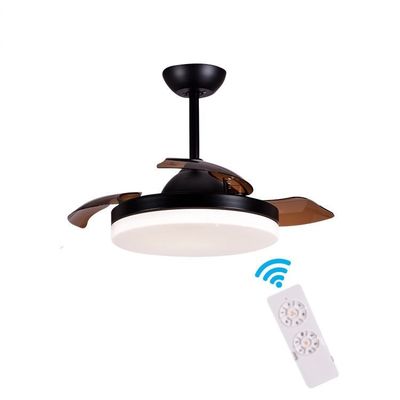 3 cores ajustáveis candelabro Ventilador de teto lâmpada 36 polegadas controle remoto Ventilador de teto invisível com luz