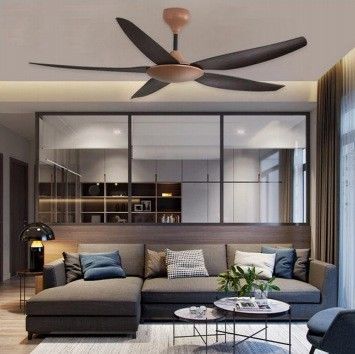 Lâmina de ferro Ventilador de teto de LED moderno 55 polegadas Ventilador de teto com luz