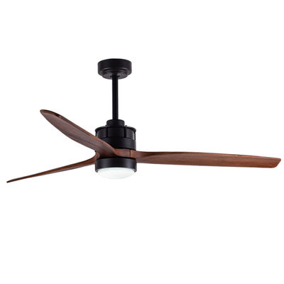 Folhas de madeira Ventiladores de teto europeus com luzes Decorativo motor de corrente contínua