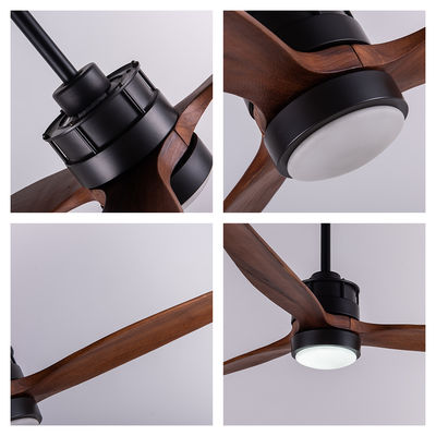 Folhas de madeira Ventiladores de teto europeus com luzes Decorativo motor de corrente contínua