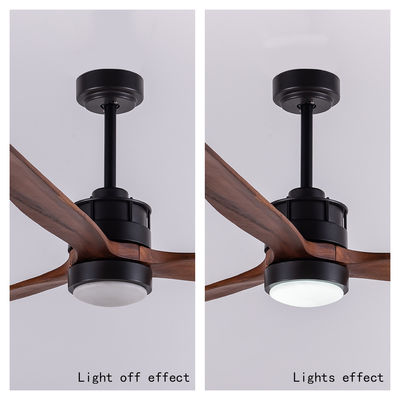 Folhas de madeira Ventiladores de teto europeus com luzes Decorativo motor de corrente contínua