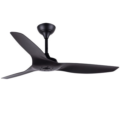 ABS Blade Ventilador de teto americano Sala de estar Ventilador de teto preto de 52 polegadas