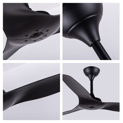 ABS Blade Ventilador de teto americano Sala de estar Ventilador de teto preto de 52 polegadas