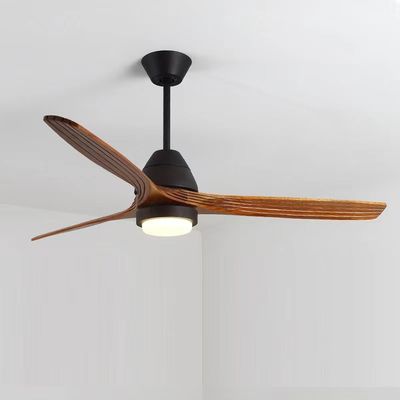 Ventilador de teto de madeira sólida LED 20W Ventilador de teto de hélice de madeira