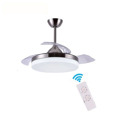 3 cores ajustáveis candelabro Ventilador de teto lâmpada 36 polegadas controle remoto Ventilador de teto invisível com luz