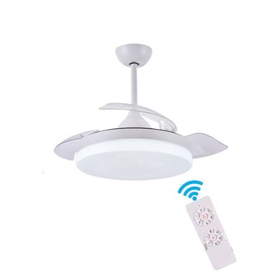 3 cores ajustáveis candelabro Ventilador de teto lâmpada 36 polegadas controle remoto Ventilador de teto invisível com luz