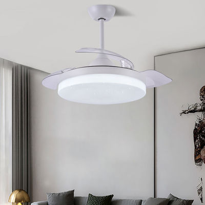 3 cores ajustáveis candelabro Ventilador de teto lâmpada 36 polegadas controle remoto Ventilador de teto invisível com luz