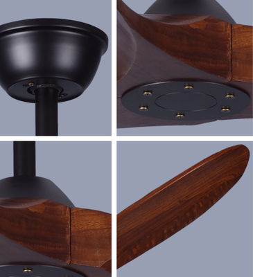 Ventilador de teto de madeira de 3 lâminas com luz