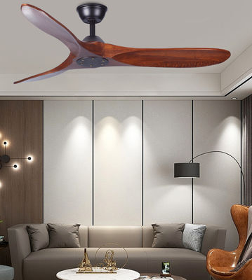 Ventilador de teto de madeira de 3 lâminas com luz