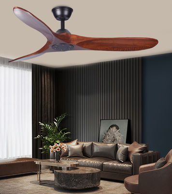 Ventilador de teto de madeira de 3 lâminas com luz