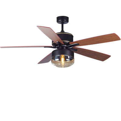 Láminas de compensado 52 polegadas Ventiladores de teto americanos para quarto com luz