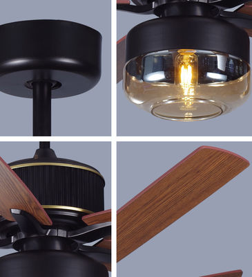 Láminas de compensado 52 polegadas Ventiladores de teto americanos para quarto com luz