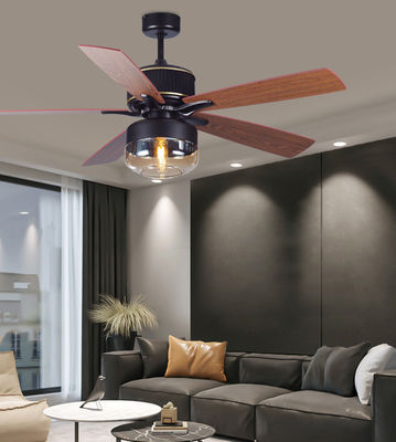 Láminas de compensado 52 polegadas Ventiladores de teto americanos para quarto com luz