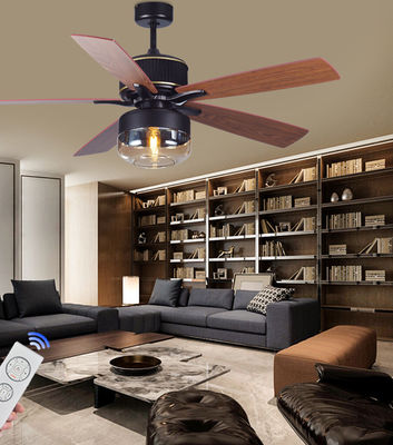 Láminas de compensado 52 polegadas Ventiladores de teto americanos para quarto com luz