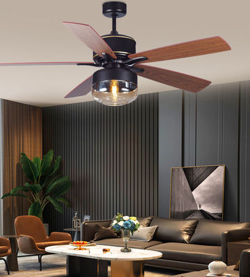 Láminas de compensado 52 polegadas Ventiladores de teto americanos para quarto com luz