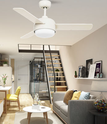 Ventiladores de teto contemporâneos 52in Brancos para salas de estar Quartos de dormir