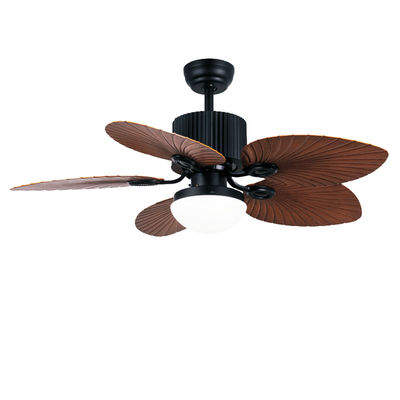 Lâmina de ABS Ventiladores de teto modernos com luz de 52 polegadas preto e marrom