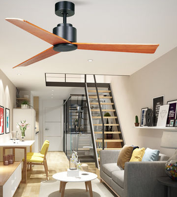 52 Casa Delta Wing Ventilador de teto com lâminas de madeira real baixo ruído