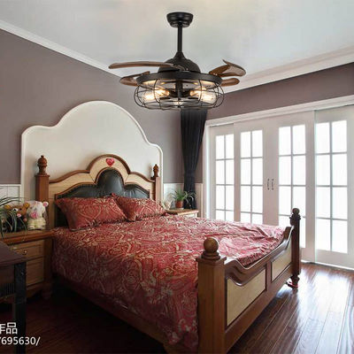Quarto de dormir confortável E27 52 polegadas de alta qualidade Ventilador de teto inteligente DC motor com luz