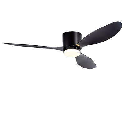 Ventilador de teto pendurado de quarto com ventilador de teto de três lâminas preto claro