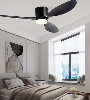 Ventilador de teto pendurado de quarto com ventilador de teto de três lâminas preto claro