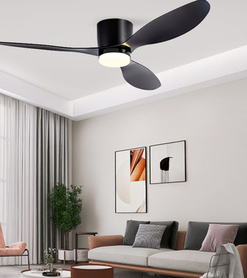 Ventilador de teto pendurado de quarto com ventilador de teto de três lâminas preto claro