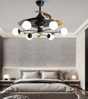 6 lâmpadas Ventiladores de teto de cozinha com luz Ventilador de teto de 52 polegadas com luz incandescente