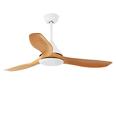 Ventiladores de sala de estar de 52 polegadas Ventilador de teto de LED moderno ABS lâminas Marrom