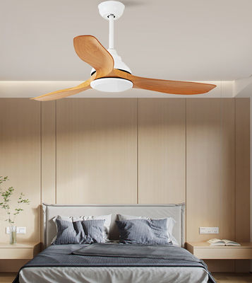 Ventiladores de sala de estar de 52 polegadas Ventilador de teto de LED moderno ABS lâminas Marrom