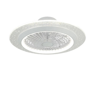 Ventilador de teto branco de 42 polegadas sem lâmina com luz decorativa de baixo ruído