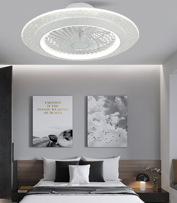 Ventilador de teto branco de 42 polegadas sem lâmina com luz decorativa de baixo ruído