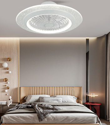 Ventilador de teto branco de 42 polegadas sem lâmina com luz decorativa de baixo ruído
