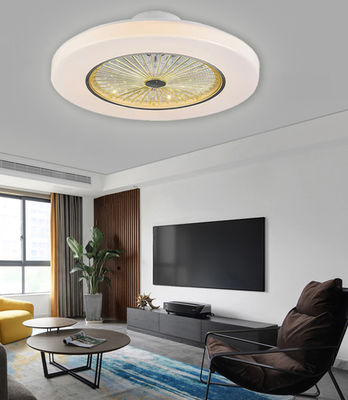Ventilador de teto retrátil branco sem lâmina com iluminação