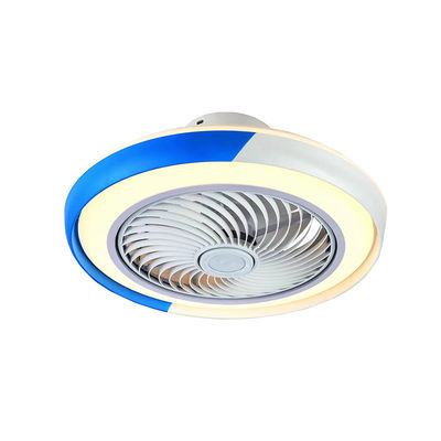 Ventilador de teto de cristal azul e branco Ventiladores de candelabro com luzes
