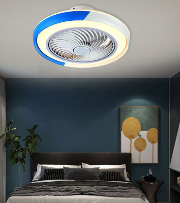 Ventilador de teto de cristal azul e branco Ventiladores de candelabro com luzes