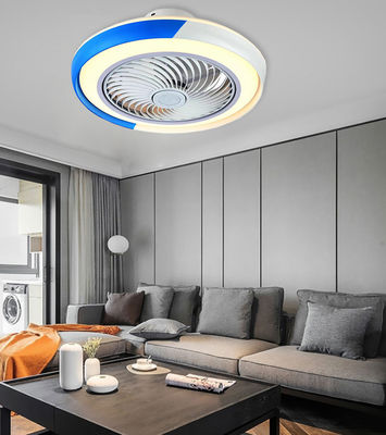 Ventilador de teto de cristal azul e branco Ventiladores de candelabro com luzes