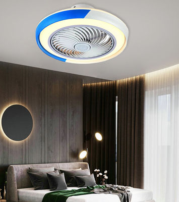 Ventilador de teto de cristal azul e branco Ventiladores de candelabro com luzes