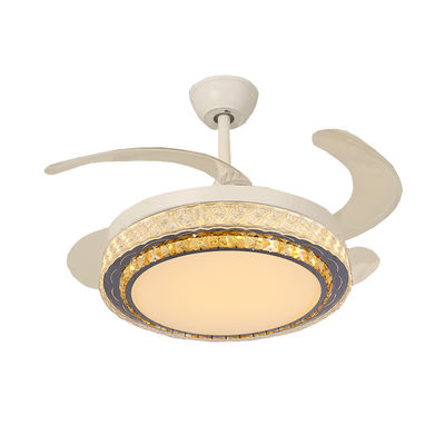 Ventilador de teto de baixo perfil DC inteligente Ventilador de teto de lâmina retrátil com luz