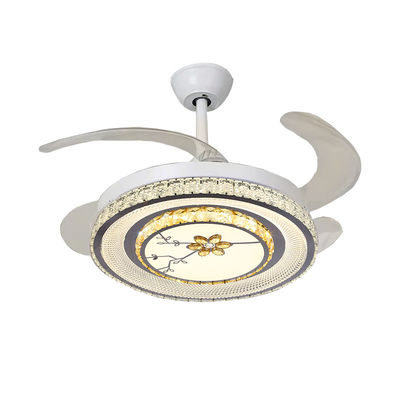 Ventilador de teto dobrável de quartos com luz LED Ventilador de teto inteligente dobrável