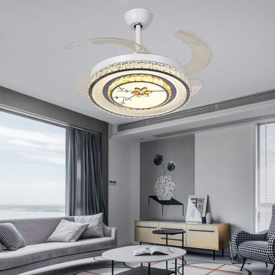 Ventilador de teto dobrável de quartos com luz LED Ventilador de teto inteligente dobrável