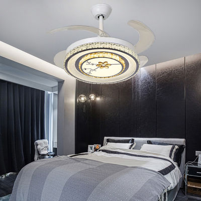 Ventilador de teto dobrável de quartos com luz LED Ventilador de teto inteligente dobrável