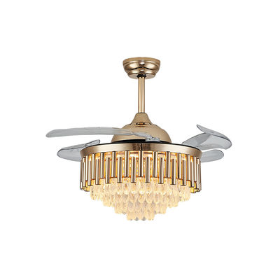 Ventilador de teto de lâmina retrátil ECO Ventilador de ouro leve com lâminas dobráveis